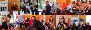Fotocollage mit Impressionen vom Lokaljournalismus-Kongress 2024