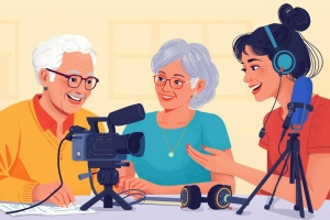 Bild zum Beitrag: Workshop mit Seniorinnen und Senioren „Bürger-TV ganz praktisch“ - Einstieg in die Produktion von Beiträgen