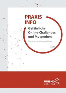 Cover: PraxisInfo "Gefährliche Online-Challenges und Mutproben"